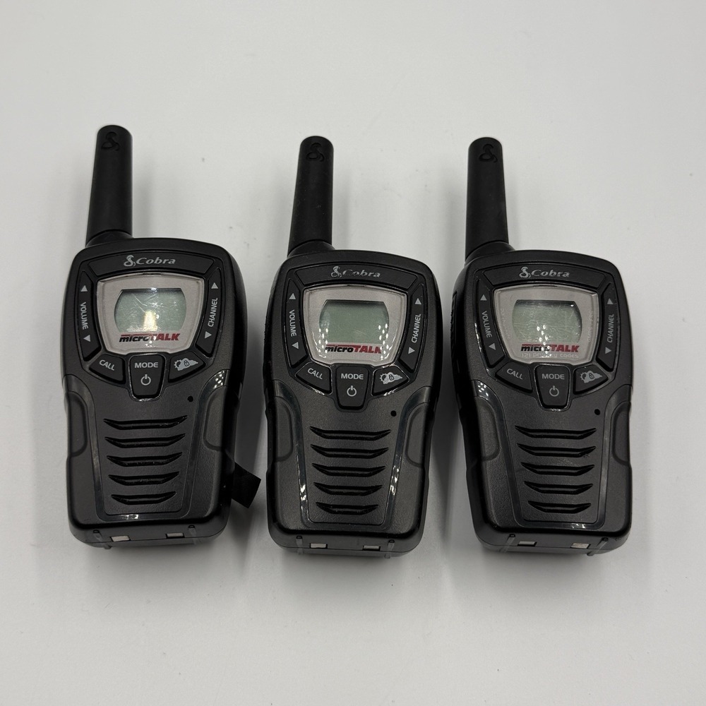 Cobra MicroTalk 22 Channel GMRS FRS Walkie Talkies 3 Pack Tested Working